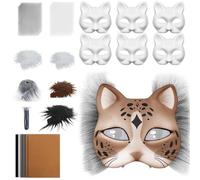 Tuxxjzm Base de masque de chat vierge pour déguisement d'animaux - Artisanat d'art avec maille et feuille de feutre pour homme, carnaval, cosplay, fête, bal masqué
