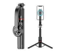 Tuxxjzm Bâton de selfie de voyage, support de trépied de voyage - Trépied portable magnétique avec selfie sans fil - Trépied extensible pour selfie, enregistrement vidéo, photos, live