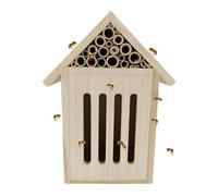 Tuxxjzm Bee House Vide, Maison en Bois | Boîte pour et Papillons en Bois Naturel,Décoration de Jardin Robuste et élégante, Ruche pour, pollinisatrices et Papillons