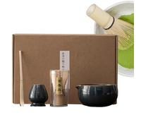 Tuxxjzm Bol à avec bec verseur, support pour fouet - Kit japonais de poudre 4 pièces | Fouet et support à, accessoires à pour un usage quotidien, profiter ou