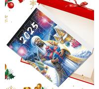 Tuxxjzm Calendrier de l'Avent 2025 | Calendrier de Noël 2D en acrylique avec breloque Jésus - Pendentif décoratif pour fenêtre, branches, voiture, festival, extérieur, mur, entrée, cour
