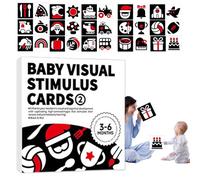 Tuxxjzm Carte Flash de développement sensoriel Noir et Blanc pour bébé, Carte Flash de Stimulation visuelle pour Le développement du Cerveau pour garçons, Filles, d'âge préscolaire
