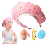 Tuxxjzm Chapeau de shampoing pour, bonnet de douche pour,Chapeau à visière avec jauge de température de l'eau et tasse à shampoing - Casquette de visière de sécurité avec brosse à shampoing pour