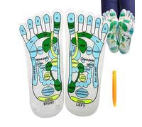 Tuxxjzm Chaussettes de massage des pieds, chaussettes de réflexologie - Chaussettes de massage Chaussettes de réflexologie en coton - Chaussettes de pression de pied réfléchies pour les débutants de