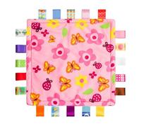 Tuxxjzm Couverture de sécurité avec étiquettes, Couverture apaisante, Jouet - Couverture de sécurité en Peluche - Serviette apaisante Portable avec étiquettes, Couverture de sécurité carrée pour