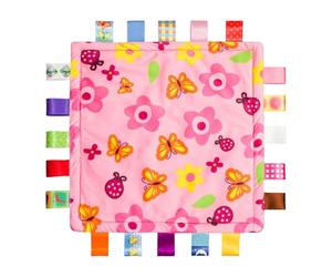 Tuxxjzm Couverture de sécurité avec étiquettes, Couverture apaisante, Jouet - Couverture de sécurité en Peluche - Serviette apaisante Portable avec étiquettes, Couverture de sécurité carrée pour