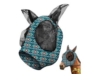 Tuxxjzm Couvre-visage de mouche | Masque extensible pour cheval - En maille réglable - Équipement équestre pour temps chaud