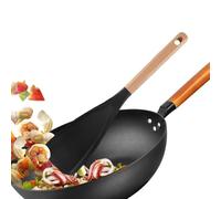 Tuxxjzm Cuillère de cuisine, cuillère à mélanger en silicone, spatule résistante à la chaleur, ustensiles de cuisine multifonctions avec poignée en bois pour poêle à frire antiadhésive