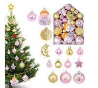 Tuxxjzm Décoration 'ange de Noël,Décoration 'ornement 'ange de Noël - Ornement décoratif avec boule de 72 pièces - Décoration de boules d'arbre de Noël 2024, décorations