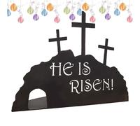 Tuxxjzm Décoration de scène de Pâques | Tombe de printemps vide en métal - Décoration d'intérieur de résurrection pour église, entrée, maison, salle d'étude