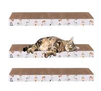 Tuxxjzm Grattoir pour chat d'intérieur - Grattoir pour chat en carton | 3 articles pour animaux de compagnie, jouets en papier ondulé anti-rayures pour garder une protection saine des meubles
