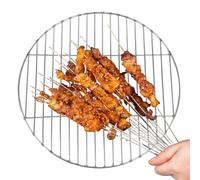 Tuxxjzm Grille de cuisson pour barbecue - En acier inoxydable - Portable - Rond - Pour cour, pique-nique, camping, plage