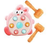 Tuxxjzm Jeu de taupes, jouet à marteler, machine de jeu amusante en forme de lapin pour enfants, marteau inclus Jouet d'habileté motrice fine, activités amusantes, jouet
