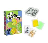 Tuxxjzm Jouet avec boules rebondissantes, kit pour faire des balles rebondissantes | Jouet avec boules sensorielles colorées à 4 formes de moule, jouets interactifs avec balles parent-enfant,