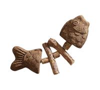 Tuxxjzm Jouet de nettoyage des dents de chat - Jouet de dentition en forme d'arête de poisson - Jouet interactif en bois pour soulager l'ennui du chat - Jouet à mâcher pour l'intérieur et l'extérieur