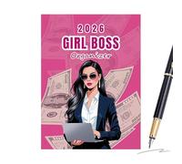 Tuxxjzm Journal de travail pour femme | Calendrier 2026, 80 pages, livre personnel féminin, organiseur de planification, pour bureau, école, maison, voyage, célébrations