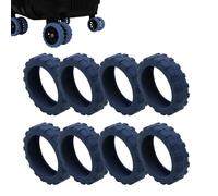 Tuxxjzm Lot de 8 housses de protection en silicone pour bagage à main - Accessoires de voyage - Remplacement des roulettes de 6,8 à 6,8 cm, bleu foncé, Voir description, Voir description