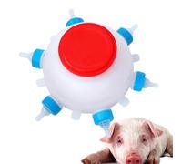 Tuxxjzm Mangeoire à lait d'agneau, seau à lait de chèvre de 2,5 L, distributeur pratique de lait pour animaux de ferme, 6 sucettes réutilisables, accessoires de ferme pour ferme, animal