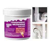 Tuxxjzm Mastic imperméable transparent, revêtement imperméable transparent, agent invisible pour plafond mural avec revêtement transparent de 100 g. Protection contre les fuites à long terme