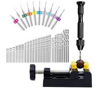 Tuxxjzm Perceuse à goupille, perceuse manuelle pour miniatures | Jeu de forets hélicoïdaux de perceuse manuelle de 60 pièces - Perceuse miniature, perceuse Hobby, kit de perceuse manuelle, perceuse à