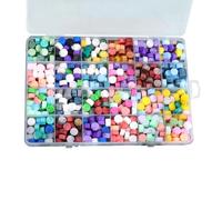 Tuxxjzm Perles de cire à tamponner, perles de cire pour timbres, cire pour travaux manuels, perles colorées de sceau de cire, cire de sceau de lettre créative 24 couleurs mélangées pour lettre
