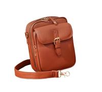Tuxxjzm Petit sac à bandoulière en cuir | Sac à bandoulière vintage décontracté - Pochette portable pour téléphone portable pour homme et femme - Petit sac à main décontracté avec bandoulière réglable