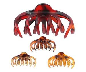 Tuxxjzm Pinces à cheveux pour femmes, Grandes griffes pour cheveux de fille,Clips de cheveux léopard 4 pièces Clip de griffe de poulpe | Bouffe de cheveux grande antidérapante avec clip de mâchoire