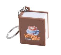 Tuxxjzm Porte-clés avec livre, pendentif porte-clés avec livre - porte-clés - jouet sensoriel anti-stress stéréo, porte-clés pour clé de voiture, porte-clés pour sac de, Mini café, Fare riferimento