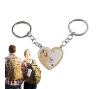 Tuxxjzm Porte-clés couple chat | Porte-clés assorti noir et blanc, adorable cœur d'amitié porte-clés pour la Saint-Valentin, mariage, doré, Refer to