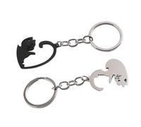 Tuxxjzm Porte-clés couple chat | Porte-clés assorti noir et blanc, adorable cœur d'amitié porte-clés pour la Saint-Valentin, mariage, Noir , Refer to