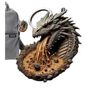 Tuxxjzm Porte-clés dragon en acrylique dégradé pour sac à dos - Ornement portable de style chinois, pendentif dragon créatif pour homme et femme, marron, Refer to description