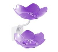 Tuxxjzm Porte-savon à double couche, porte-savon pour salle de bain | Bac à savon double couche pour vaisselle | Porte-savon de salle de bain en forme de fleur mural pour douche,