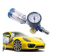 Tuxxjzm Régulateur de pression d'air, compresseur d'air étanche avec manomètre - Séparateur d'eau réutilisable, outil de réglage du pulvérisateur de peinture pour homme