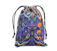 Tuxxjzm Sac de tarot, pochette pour cartes de tarot, porte-cartes Oracle, porte-cartes de tarot avec motif papillon, sac à bijoux, sac cube avec cordon de serrage pour cartes de tarot, 13 x 18 cm,