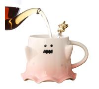 Tuxxjzm Tasse à café effrayante en forme de fantôme, 460 ml, tasse en céramique pour boire du thé, de l'eau, tasses d'Halloween avec poignée pour café, cuisine, salle à manger, salon, étude