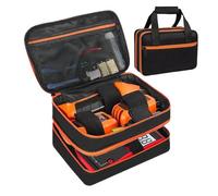 Tuxxjzm Trousse de test électrique | Étui de transport pour outils de circuit électrique, double couche, étanche, support d'outils de test pour équipement, pince, multimètre numérique, fils, batteries