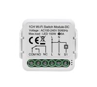 Tuya App Dry Contact Wifi Relay Switching Module,1 Channel DC 12/24V AC 100-240V,Works with Alexa Google Home