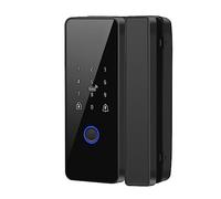 Tuya APP Fingerprint Lock Bluetooth Porte en verre intelligente Serrure de porte à commande électronique biométrique 13.56Mhz RFID Déverrouillage à distance (couleur : F008 Côté du cadre)