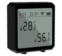 Tuya - capteur de température et d'humidité, for maison intelligente, thermo-hygromètre, affichage numérique, thermomètre, moniteur, Station météo, horloge,Prédire avec précision(Zwart)