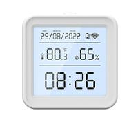 Tuya - Capteur De Température Et D'humidité WiFi/ZigBee For Maison Intelligente, Rétro-éclairage LED, Application Smart Life, Travail À Distance Précis Rapide Surveillance Temps Réel(WiFi Version)