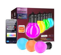 Tuya Chaîne d'ampoules G50 Outdoor Smart WiFi RGBIC 12M avec Alexa et Google