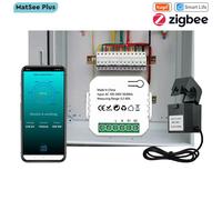 Tuya-Compteur D'énergie Intelligent Zigequation Avec Pince,Moniteur D'application,Tension Kwh,Courant,Consommation D'énergie,110v,240v,Prise En Charge Zigbee2mqtt,80a