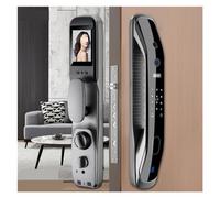 Tuya Intelligent Door Lock Caméra Moniteur Intelligent Empreinte Digitale Mot de passe Biométrique Clé électronique IC APP Unlock (Couleur : Q2-Gold-6068R)
