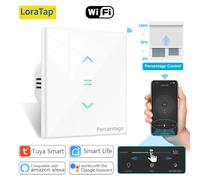 Tuya - interrupteur à panneau tactile intelligent, 7e génération, pour volet roulant, pourcentage, télécommande, minuterie, fonctionne avec Google Assistant Alexa 2 PACK