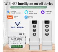 Tuya - interrupteur de rideau WiFi intelligent, volet roulant aveugle, télécommande RF433MHz pour application Smart Life, prise en charge de Google Home Alexa 1Curtain 2Controller
