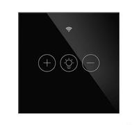 Tuya Interrupteur d'intensité intelligent WiFi avec panneau en verre tactile - Commande vocale - Télécommande à intensité variable en continu - Pour Alexa Google Home - Pour lampes LED jusqu'à 300 W