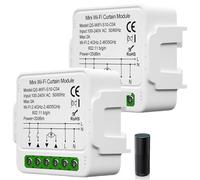 Tuya Lot de 2 modules d'interrupteur intelligent pour volet roulant WiFi 2,4 GHz Alexa Smart Commande de volet roulant, contrôle par application, minuterie pour moteur de volet roulant, fonctionne