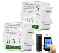 Tuya Lot de 2 modules d'interrupteur intelligent pour volet roulant WiFi 2,4 GHz Alexa Smart Commande de volet roulant, contrôle par application, minuterie pour moteur de volet roulant, fonctionne