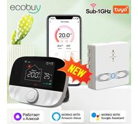 Tuya maison intelligente Wifi Thermostat sans fil chaudière Wifi intelligent connecté Thermostat Tuya température télécommande Alexa Google T9W-RC9(White)