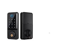 Tuya numérique électronique Serrure de Porte Intelligente biométrique Empreinte Digitale poignée de Porte sans clé numérique Mot de Passe Maison Intelligente(Tuya WiFi-Silver)